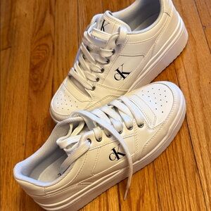 Calvin Klein Classic White Leather Sneakers
